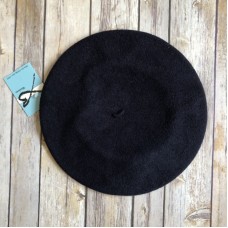 Betmar New York Mujer Beret Black 100% Wool Winter Hat NWT  eb-36075033